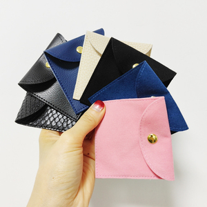 Custom Microfiber Suede Velvet Jewelry Pouch Pu Leather Jewelry Packaging Pouch Bag with logo for Jewelry - Product Image 1