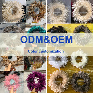 孔雀の花輪 羽根 クリスマスリース ホームドア 壁 窓 結婚式 パーティー ハロウィン 感謝祭 秋の装飾用 - Product Image 6