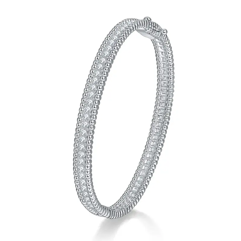 jewelry designer custom women 18k gold plated 925 silver zircon diamond moissanite bracelet bangles