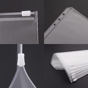 A5 rõ ràng Ngân Sách chất kết dính 6 lỗ tiền mặt túi tài liệu tổ chức dây kéo chất kết dính phong bì túi nhựa điền Túi thư mục - Product Image 4