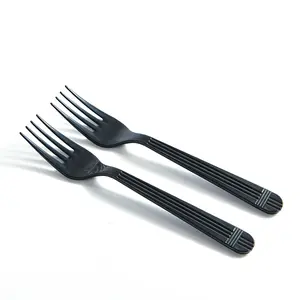 Kitchen Dine Black Heavy Weight Wrapped Disposable Cutlery Pack with Napkin and Salt/Pepper Packets