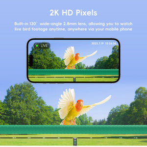 Nuevo diseño APP Control WIFI 2K HD Cámara Almacenamiento en la nube AI Reconocimiento de pájaros Alimentador de pájaros inteligente con intercomunicador de Voz bidireccional - Product Image 5