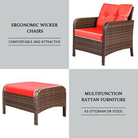Ensemble de canapés en rotin tressé, best-seller, mobilier de patio en plastique, sectionnel, pour usage extérieur et jardin, PE, 5 pièces/ensemble, chaise royale