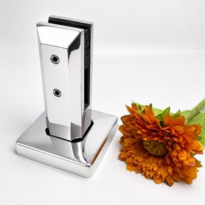 Morsetto per vetro quadrato con finitura riflettente, base a cupola in acciaio inossidabile 304, guarnizione in gomma per copertura ringhiera in vetro per centri commerciali - Product Image 2