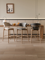 Chaise de bar commerciale moderne tabouret haut populaire pour la maison avec dossier en bois massif base en fer chaise de bar design chaise de table d'île