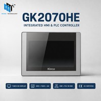 Controlador PLC HMI Integrado Kinco GK2070HE-42DTP con Pantalla Táctil de 7 Pulgadas, 24 DI, 16 DO, 2 AI, Ethernet, RS485 para Máquinas
