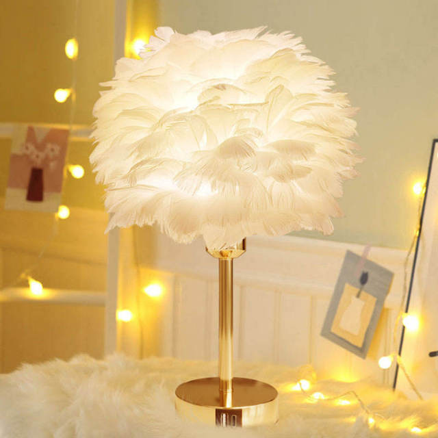 LEDEAST ZJ-YMTD-DYBJ-D1US2 Smart WiFi Feather Desk Lamp Voice Control APP Dimmable Color Changing Light for Living Decoration