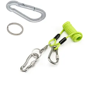 Custom Steel Coiled Wire Spring Tool Lanyard para barco Outboard Switch Engine Lanyard Botão parada urgente