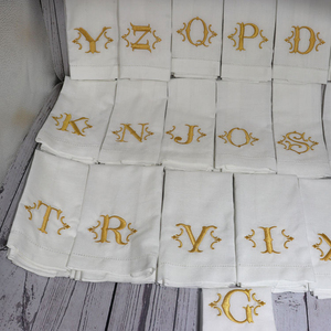 Custom Embroidered Linen Napkins for Wedding <b>Table</b> Decor Reusable Cotton Napkins with Personalized Pattern - Product Image 4