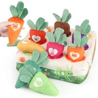 Jeu de Récolte de Carottes en Peluche 1 Ensemble Boîte Sensorielle Multi-Activités Puzzle de Tri et d'Association Cadeau Jouet PVC Bébé à Tirer Konig Enfants 0-24