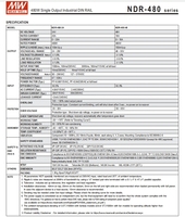 Alimentation sur rail DIN Mean Well NDR-480-48 480W 48V 10A, onduleur industriel avec PFC, prix négociable, support inclus