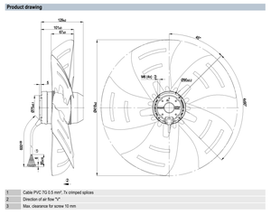 Ventilador axial de CA de 420 mm ebm-papst A4D420-AP02-01, ventilador de refrigeración industrial para sistemas HVAC - Product Image 4