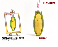Porte-clés en peluche maïs, pendentif végétal doux et rembourré pour décoration de sac, cadeau de vacances, porte-clés maïs en peluche personnalisé