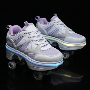 Patins à roulettes <span class=keywords><strong>quad</strong></span> pour sports de plein air, très tendance, avec lumières LED clignotantes, 4 roues rétractables, pour femmes - Product Image 4