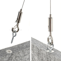 Pince de câble métallique suspendue réglable avec mousqueton pour kit de suspension de câble en acier de 1.5mm