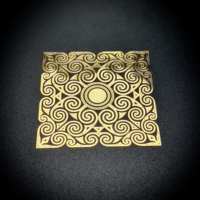 Pegatina Metálica Mandala con Efecto de Oro Radiante de 24K para Salas de Meditación, Vibración Positiva, Conexión Espiritual, Geometría Sagrada