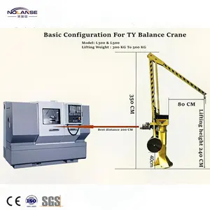 360Degree Rotation Arm Length 3.5 Meter Remote Control Lifting Tool Balance Crane