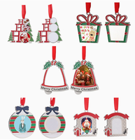 Ornement photo de Noël vierge en métal, formes variées, porte-clés à suspendre pour sapin de Noël, cadre photo personnalisé, décorations de fêtes, vente en gros