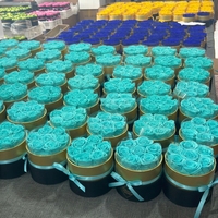 Ramo de Flores Eternas con Logotipo Personalizado para Regalo del Día de San Valentín, Rosas Preservadas y Estabilizadas en Caja Redonda, Cuadrada o en Forma de Corazón