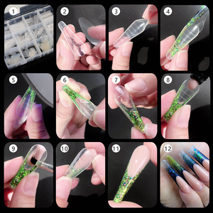 Venta al por mayor: Colección completa de puntas de uñas postizas de doble forma, almohadillas de silicona reutilizables y set de pegatinas de silicona para arte de uñas, para forma francesa de doble capa. - Product Image 5