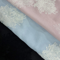Tissu respirant en polyester et acétate avec broderie chaîne, style printemps-été, pour robes, chemisiers, jupes mi-longues, protection solaire pour filles