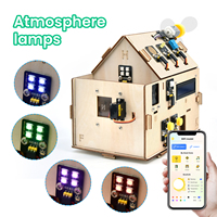 Kit de Componentes Electrónicos para Casa Inteligente IOT de Keyestudio, Kit de Aprendizaje de Programación en Madera Programable para ESP32