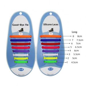 Lacets de chaussures élastiques en silicone multicolores tendance, sans nœuds, pour baskets décontractées - Product Image 2