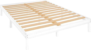 Base <span class=keywords><strong>de</strong></span> Cama Doble Moderna <span class=keywords><strong>de</strong></span> <span class=keywords><strong>Madera</strong></span> <span class=keywords><strong>de</strong></span> Pino Maciza, Resistente, Color Blanco - Product Image 6