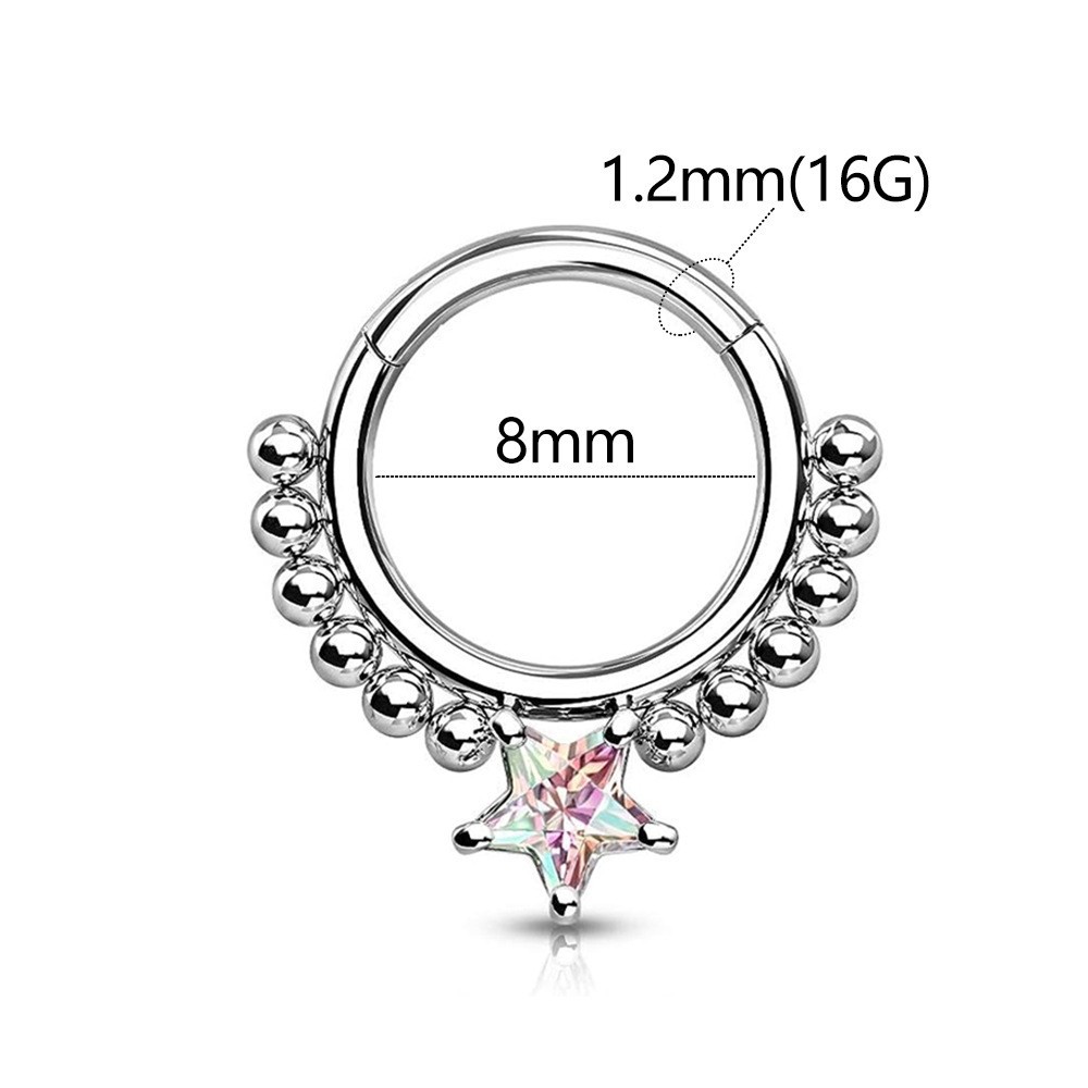 Zircon AB en forme d'étoile couleur acier