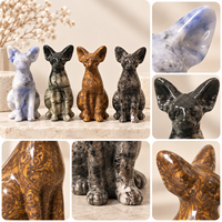 Figurine de chat égyptien en cristal multi-matériaux, ornement décoratif en pierre pour la maison, le bureau, la collection ou comme cadeau