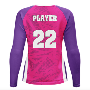 Эластичная женская волейбольная футболка с V-образным вырезом и длинным рукавом для тренировок по волейболу - Product Image 6