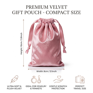 Pochette en velours personnalisée avec logo imprimé, pochette à cordon pour bijoux, cadeaux, parfums, bougies, sac en velours suédé, pochette pour bonbons de mariage - Product Image 3
