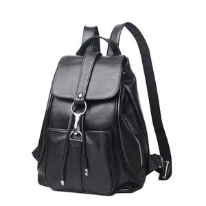 Real Soft Genuine Leather Women's Casual <b>Backpack</b> <b>Large</b> Capacity Travel Bag Anti-theft Fashionable Geometric Square Urban - Product Image 1