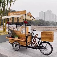 Nouvelle annonce Rétro américain en bois massif Mobile Reverse Riding Food Cart Night Market Scenic Stands promotionnels