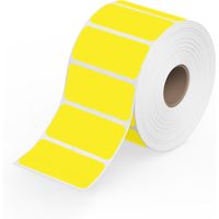 Vente en gros d'usine, rouleau d'étiquettes thermiques jaunes de 2*1 pouce, autocollants à code-barres adhésifs, compatibles avec l'imprimante thermique directe Rollo