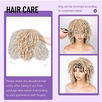 Wig rambut keriting dreadlock yang dapat disesuaikan, rajutan penuh, sintetis alami, potongan bob pendek bergaya Afrika, bernapas