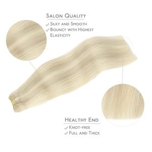Extensiones de Cabello Humano Remy de Alta Calidad, 50g, Doble Trama, para Coser, Estilo Liso Sedoso, Cabello Chino Decolorado - Product Image 3