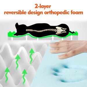 เตียงสุนัขรักษากระดูกและกล้ามเนื้อขนผ้าลูกฟูกสำหรับสุนัขและแมวขนาดใหญ่ดีไซน์เป็นรูปสี่เหลี่ยมผืนผ้ามีโลโก้ที่กำหนดเองได้ - Product Image 2