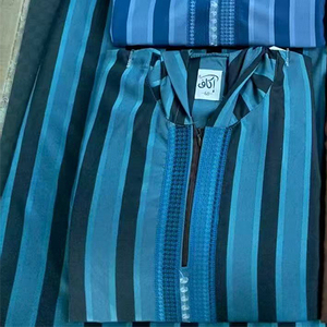 CCY Vente en gros Thobe Jubba personnalisé élégant pour homme, style marocain, avec broderie et bordure en jean selvedge - Product Image 1