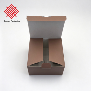 Caja de cartón plegable automática personalizada de color marrón, caja de embalaje de papel reciclable con impresión de logotipo para regalo cosmético - Product Image 2