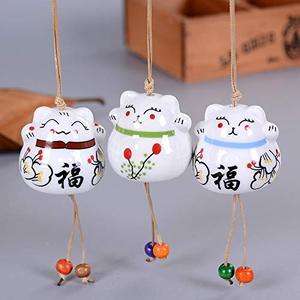 Ornements suspendus mignons pour <span class=keywords><strong>voiture</strong></span>, chat porte-bonheur en céramique, carillon éolien, chat japonais <span class=keywords><strong>Maneki</strong></span> <span class=keywords><strong>Neko</strong></span>, décoration murale pour <span class=keywords><strong>voiture</strong></span>, décoration intérieure miniature - Product Image 5