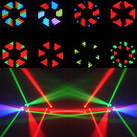 Luz de Escenario Móvil de Seis Brazos con LED RGBW de 120W, 4 en 1, Láser, Estroboscópico, Beam, Wash, Control Remoto DMX512 para Bodas, KTV, Fiestas en Casa