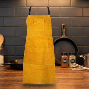 Delantal de Soldadura Amarillo Clásico con Bolsillos, Resistente para Cocinar y Uso Diario - Product Image 4