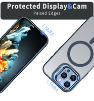 Free Your Hand Armor Coque de téléphone magnétique transparente en acrylique mat avec revêtement en caoutchouc pour iPhone 16 Pro Max Support d'objectif en métal