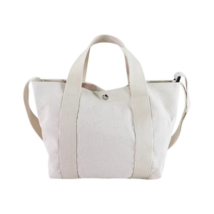 Sac fourre-tout en toile de coton de taille moyenne avec fermeture à bouton, poignée longue, sac de shopping pour usage quotidien - Product Image 3