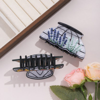 Pinces à cheveux en PVC et acétate, style pastoral lavande, design de luxe, pour femmes, accessoires pour cheveux, vente en gros, cadeaux, coiffes
