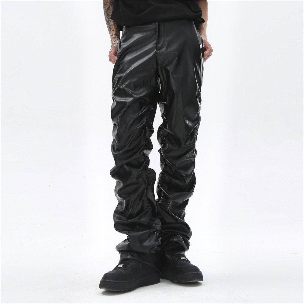 On Sale Faux Leather Baggy Pants Wide Leg Design | Alibaba.com