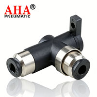 BUC 4mm 6mm 8mm 10mm 12mm Connecteur pneumatique rapide noir à raccord rapide avec valve manuelle