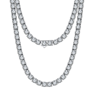 Kalung Rantai Tenis RINNTIN SC74 Perak <span class=keywords><strong>Sterling</strong></span> 925 Solid 4mm CZ Casting - Product Image 2