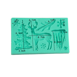 Reindeer Icicle Snowflake Fondant Cake Mold Christmas Silicone Baking DIY Chocolate Mold Reusable - Product Image 2
